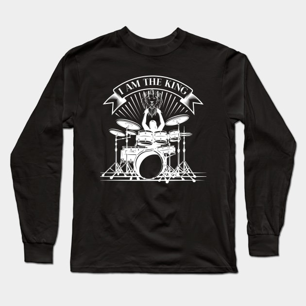 I am the drums king of drum Long Sleeve T-Shirt by All on Black by Miron